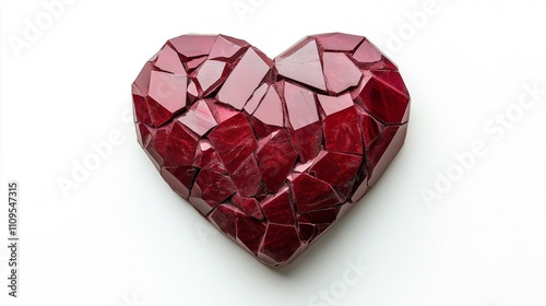 Wallpaper Mural A beautifully crafted mosaic heart symbolizing love and resilience, made from vibrant red shards, perfect for artistic expressions. Torontodigital.ca