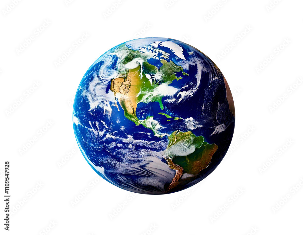 Obraz premium Colorful representation of Earth highlighting continents and ocean features