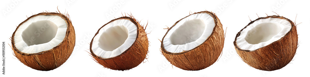 Coconut Shells Isolated on Transparent Background Coconut Shells Isolated on Transparent Background