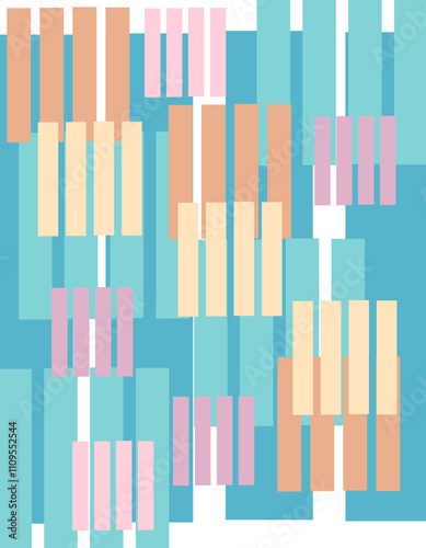 Trendy abstract print with floral and geometric elements. Suitable for social media posts, mobile apps, banner design and online advertising.