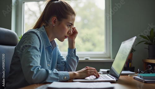 Enhancing productivity through effective time management while working in a serene home office photo