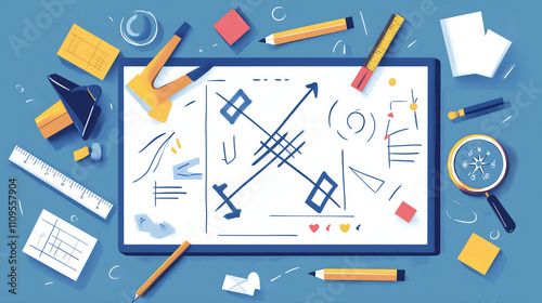 illustration of a playbook strategy, with bold arrows