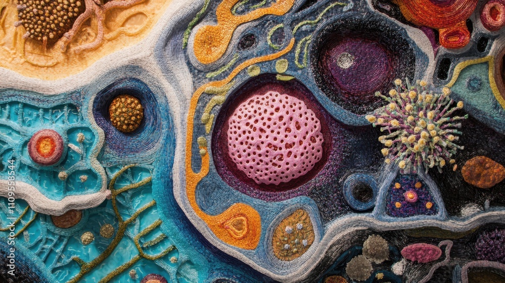 Abstract Cellular Design in Vibrant Colors