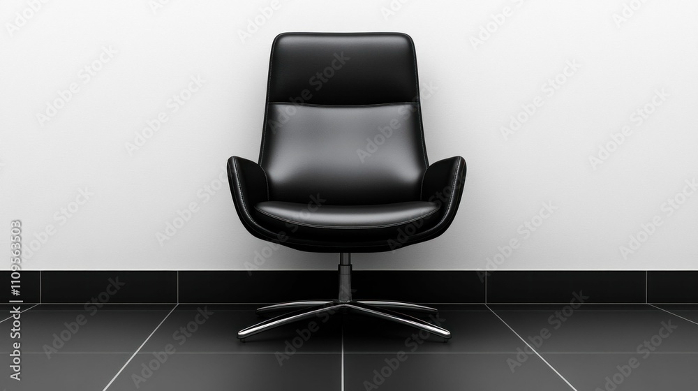 Elegant Black Chair in a Minimalist Interior Elegant Black Chair in a Minimalist Interior