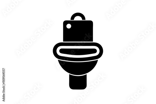 Toilet seat icon | isolated silhouette vector illustration on white background