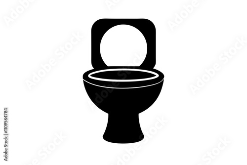 Toilet seat icon | isolated silhouette vector illustration on white background