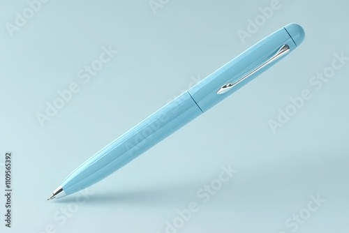 pastel blue pen on pastel blue background