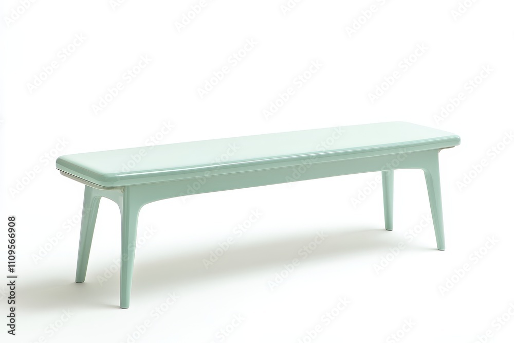 pastel colored green bench on white background pastel colored green bench on white background