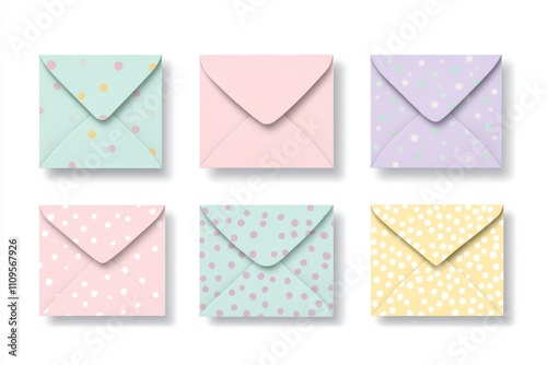 designer pastel letter envelope on white background