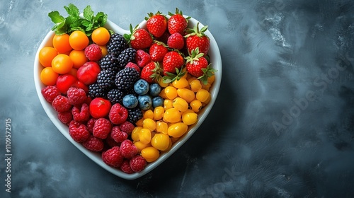 Wallpaper Mural Colorful Assortment of Fresh Heart-Shaped Fruits Torontodigital.ca