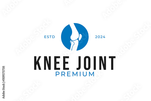 Medical logo dessign for knee joint bone vector concept template illustration photo