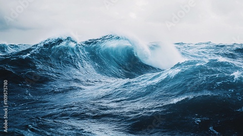 Dramatic Ocean Waves Turbulent Sea Big Waves Crashing