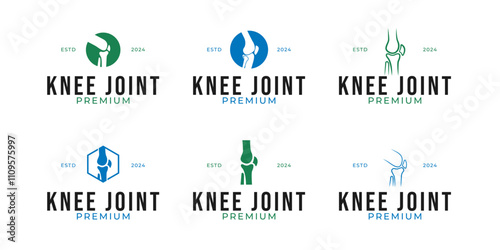Set of knee joint bone logo design vector concept template illustration