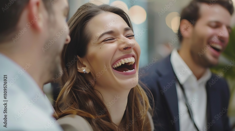 Successful Businesspeople Sharing Happy Moments Successful Businesspeople Sharing Happy Moments