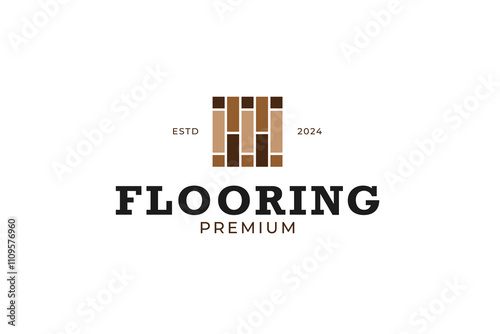 Nature wood flooring logo design concept vector illustration idea