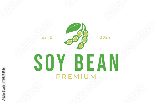 Soybean logo design concept vector template illustration