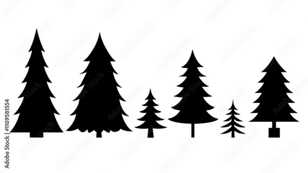 winter cristmas tree silhouette on white winter cristmas tree silhouette on white