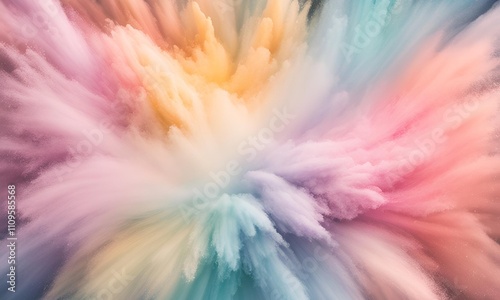 Powder Explosion Effect with soft pastels