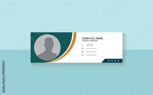 Email signature template or email footer and social media cover design