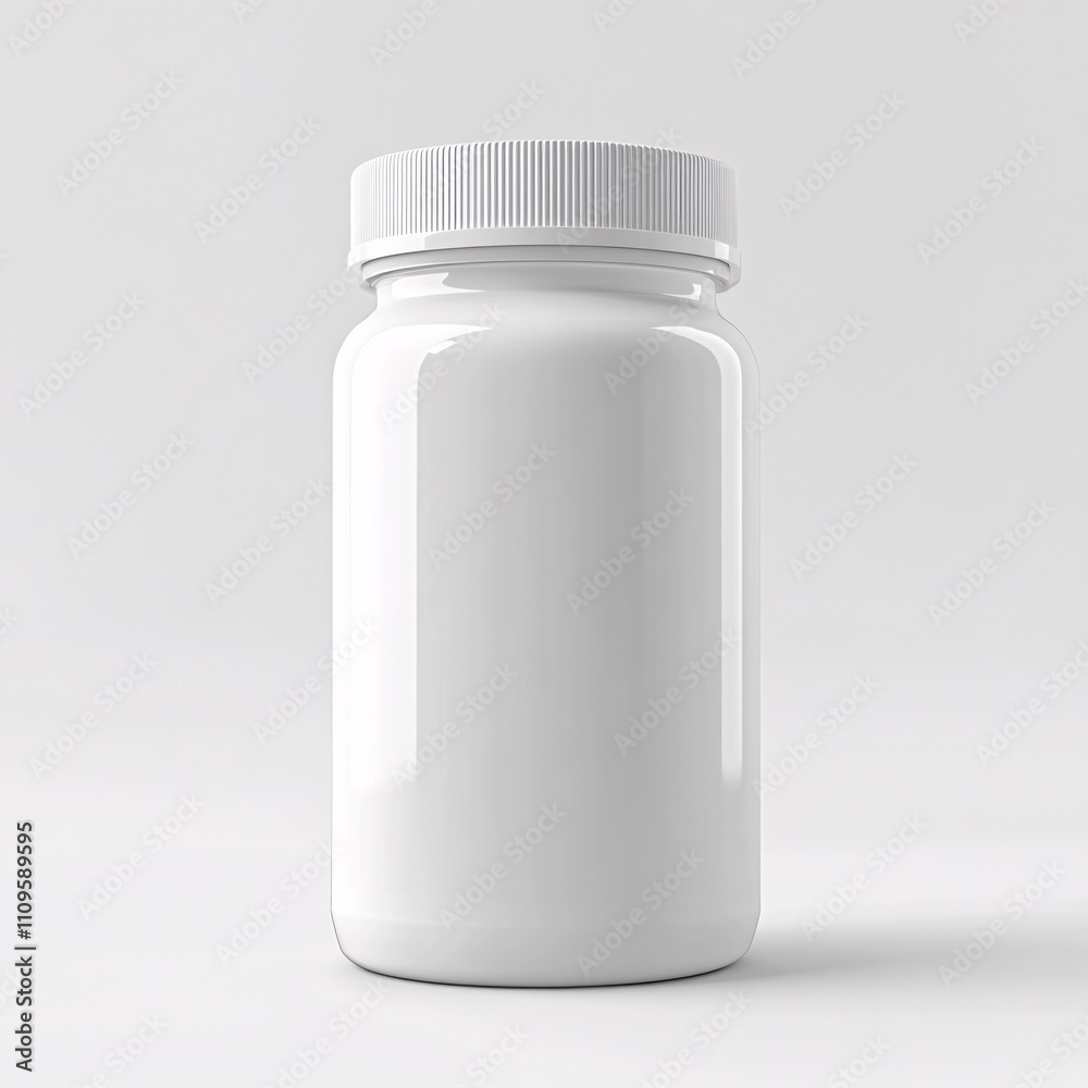 White Plastic Medicine Bottle Minimalist Design White Plastic Medicine Bottle Minimalist Design
