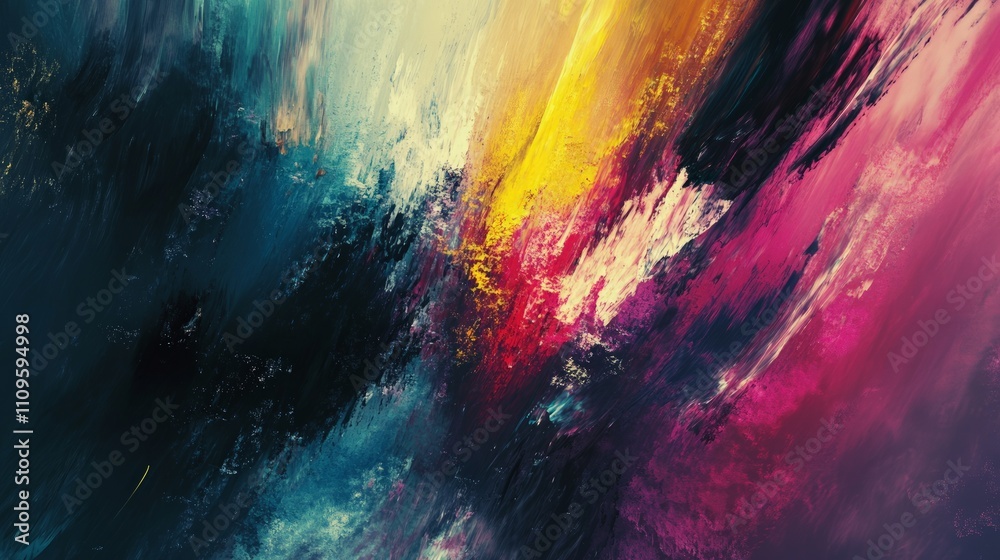 Fototapeta premium Vibrant Abstract Expressionism, an intense artwork featuring bold colors and dynamic brush strokes that evoke a sense of energy and movement, perfect for creative inspiration
