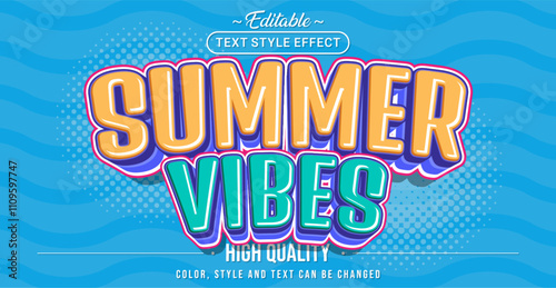 Editable text style effect - Summer Vibes text style theme.