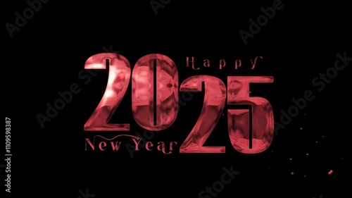 Red Animation Happy New Year 2025