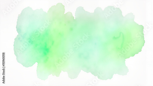 Green watercolor abstract splash with soft textures