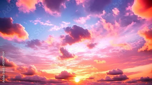 Amazing Sunset Overlooking the Ocean