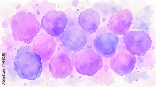 Purple watercolor circles with soft blending and playful texture
