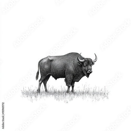 Buffalo Silhouette, Black A...