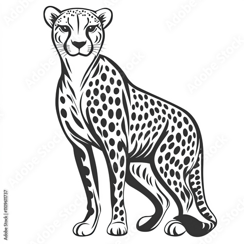Cheetah Silhouette, Illustr...