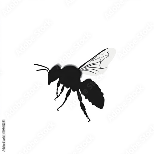 Honey Bee Silhouette, Illus...