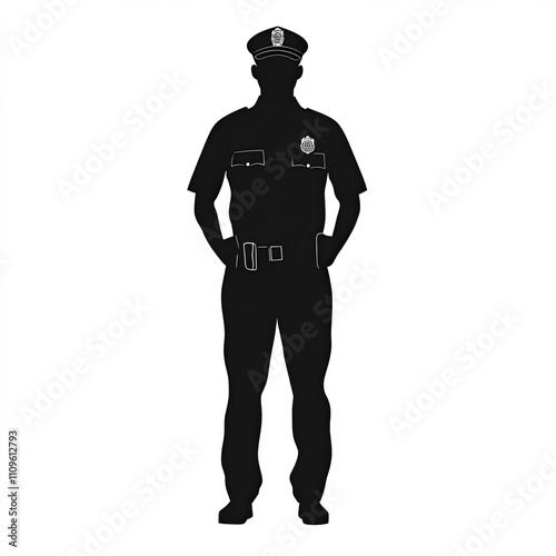 Police Officer Silhouette, ...