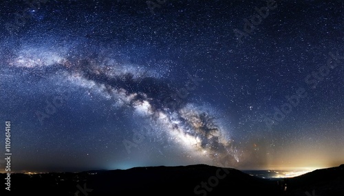 panorama milky way galaxy with stars and space dust in the unive photo