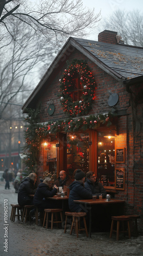 bustling cafe during the Ch...