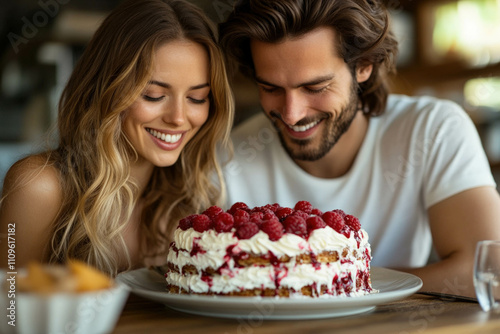 Happy Couple Enjoying Dessert