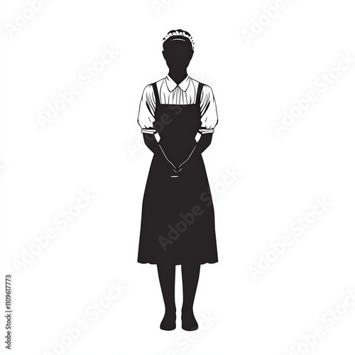Maid Silhouette, Black And ...