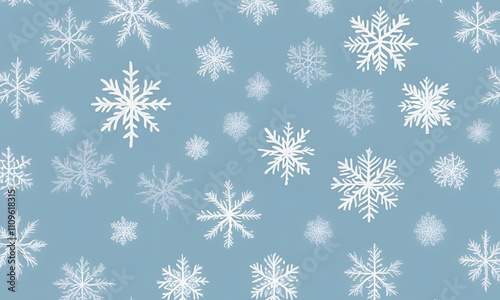 Subtle Snowflake Pattern in frosty white over light blue