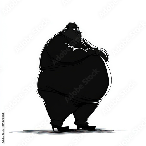Overweight Silhouette, Blac...