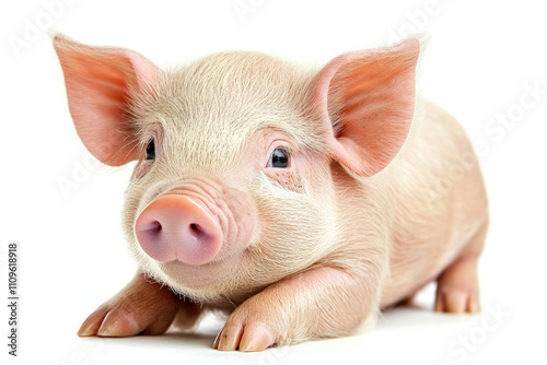 pig on white background