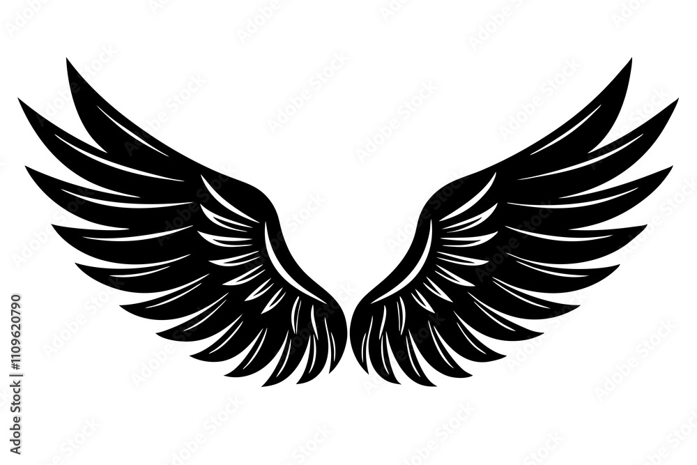 Obraz premium Eagle Wings Emblem Vector - Printable Graphic Design for Logos and Badges