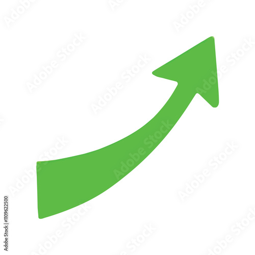Green Upward Arrow Growth Chart Progress Indicator Success Symbol Positive Trend