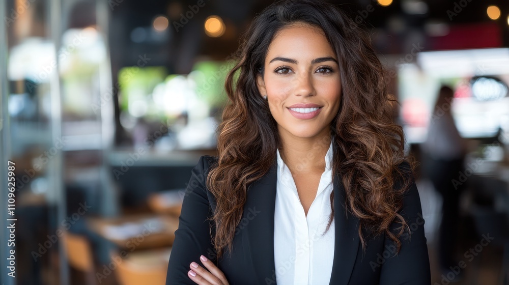 A confident woman in business attire stands in an office, exuding professionalism and leadership amidst a contemporary work environment bustling with activity. A confident woman in business attire stands in an office, exuding professionalism and leadership amidst a contemporary work environment bustling with activity.