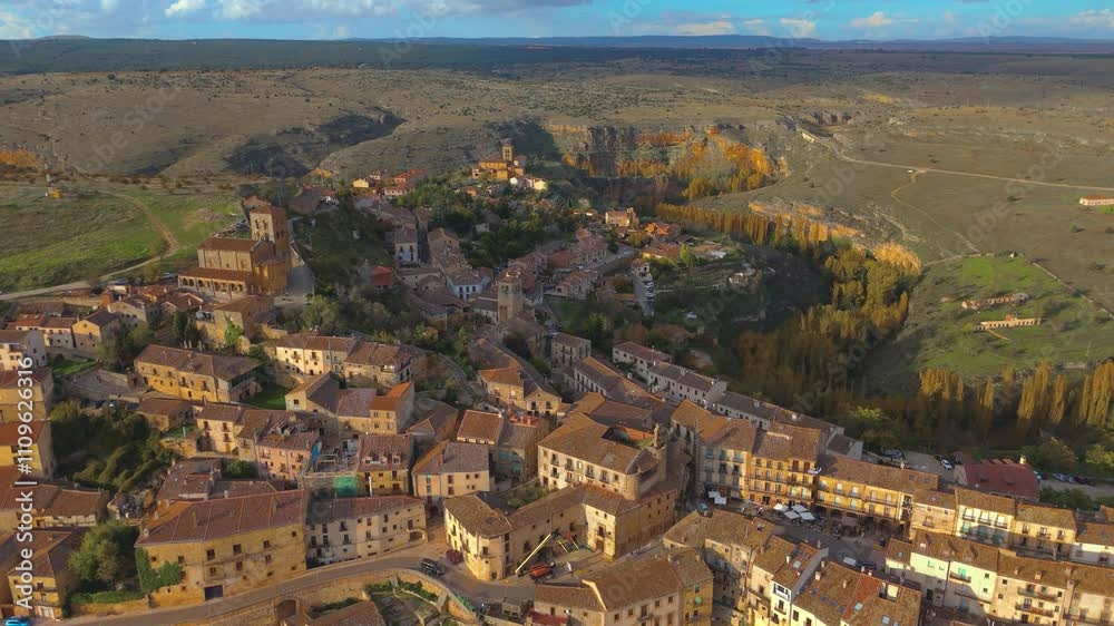 Aerial view of Sepulveda, Segovia province, Spain Aerial view of Sepulveda, Segovia province, Spain
