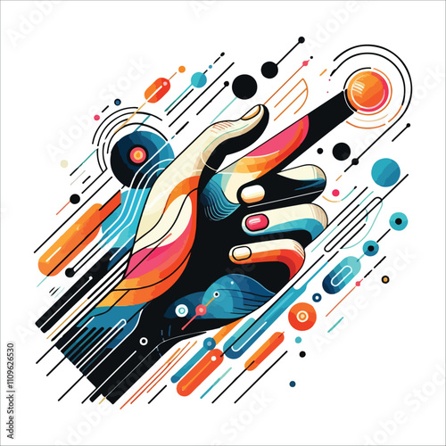 BEST HAND VECTOR COLORFUL &SILHOUTTE