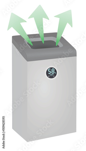 White dehumidifier isolated. vector illustration