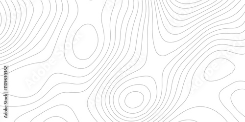 The black grey on white contours vector topography stylized height of the lines. The concept of a conditional geography scheme and the terrain path. Ultra wide. Map vector terrain Illustration.