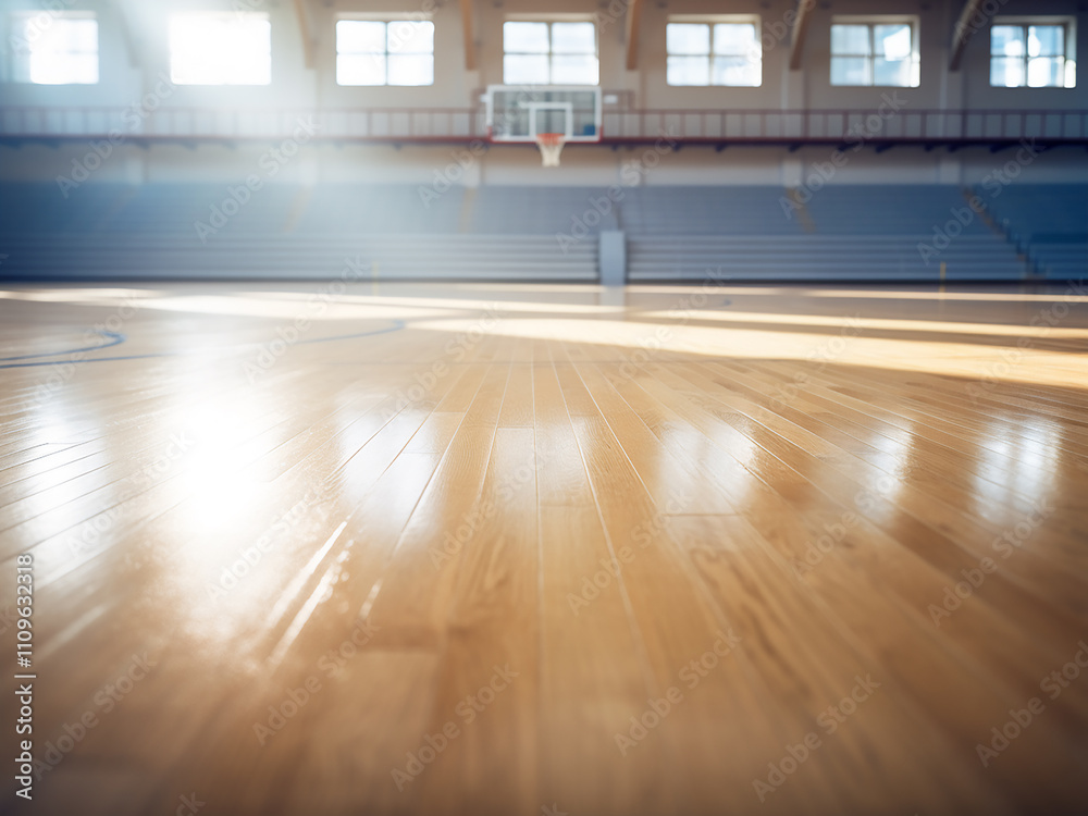 A parquet floor in a hall designed for mini football games A parquet floor in a hall designed for mini football games