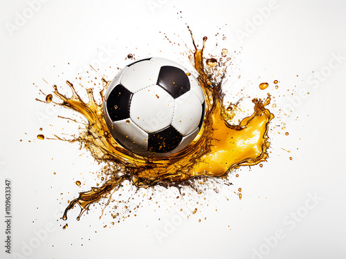 Wallpaper Mural Soccer ball splashing into beer on a white background for a unique effect Torontodigital.ca